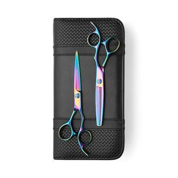 Matsui Regenbogen Offset Friseur- und Modellierschere im Set